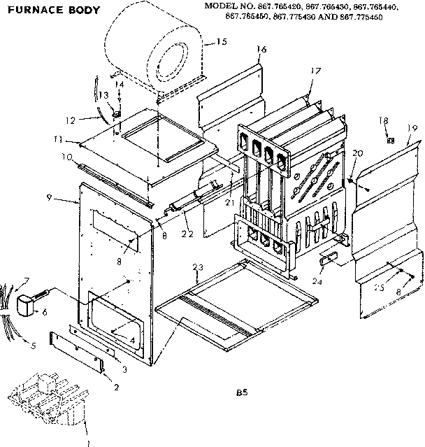 Kenmore 867765440 body diagram