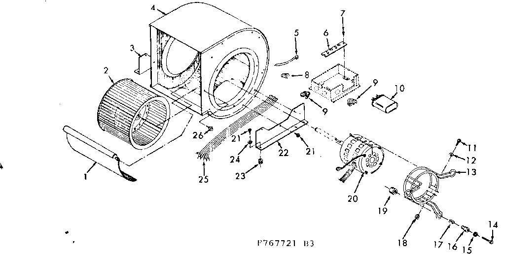 Kenmore 867767741 blower assembly diagram