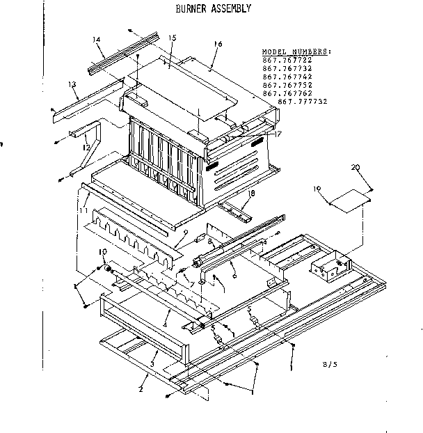 Kenmore 867767732 burner asm diagram