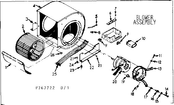 Kenmore 867767732 blower asm diagram