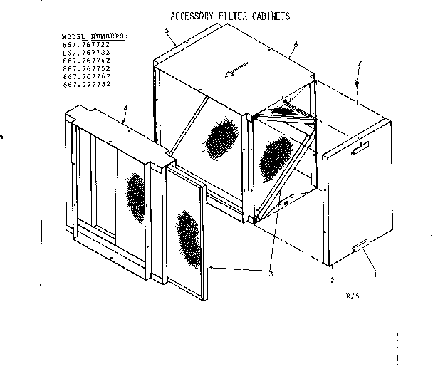Kenmore 867767732 accessory filter cabinet diagram