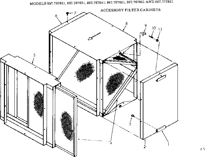 Kenmore 867767831 accessory filter cabinets diagram