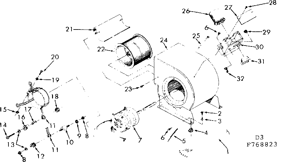 Kenmore 867768834 blower assembly diagram