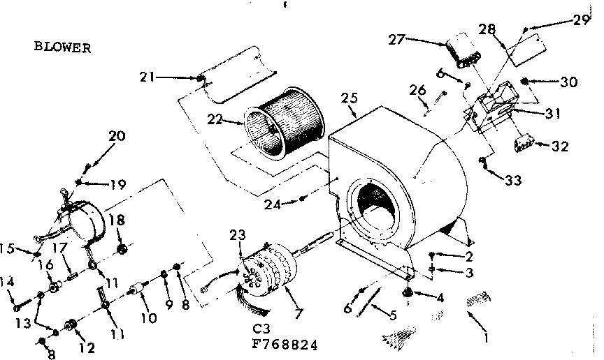 Kenmore 867768835 blower diagram