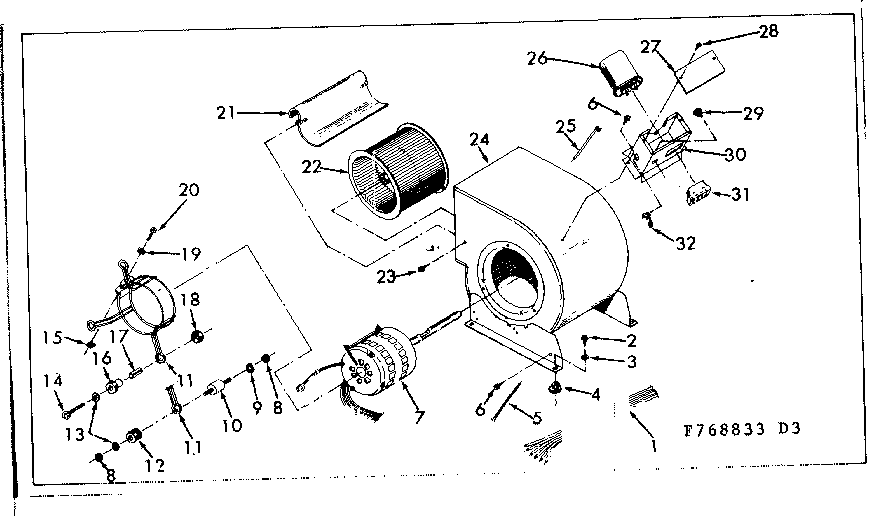 Kenmore 867768833 blower assembly diagram