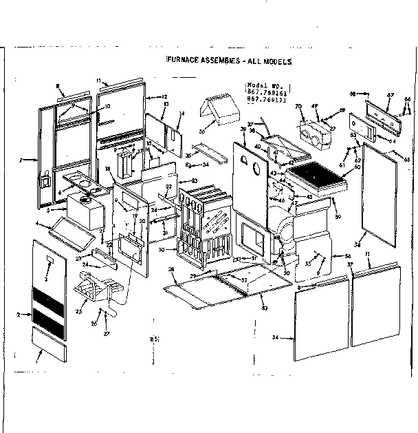 Kenmore 867769161 furnace assemblies diagram