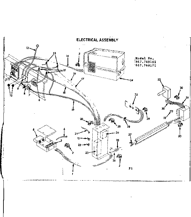 Kenmore 867769161 electrical assembly diagram