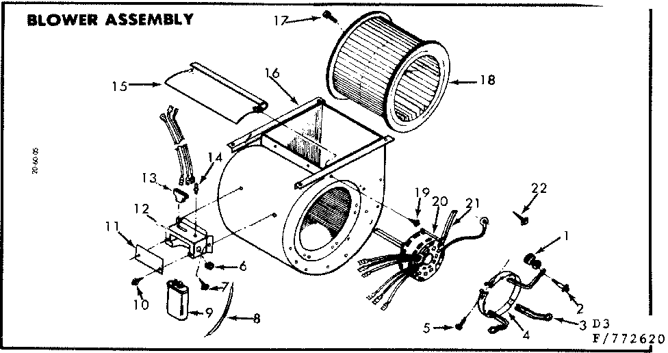 Kenmore 867772641 blower assembly diagram