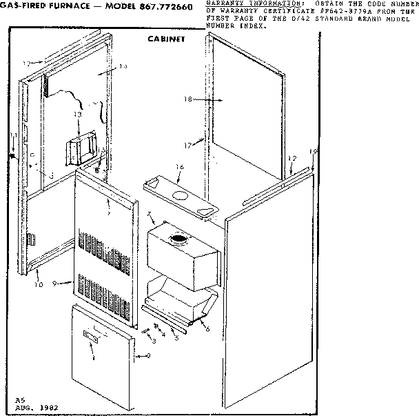 Kenmore 867772660 cabinet diagram