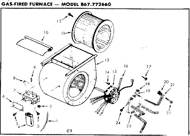 Kenmore 867772660 blower assembly diagram