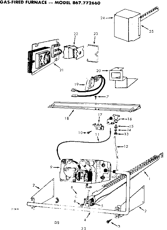 Kenmore 867772660 gas burners and manifold diagram