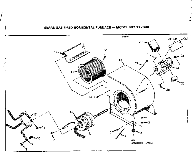 Kenmore 867772930 blower diagram