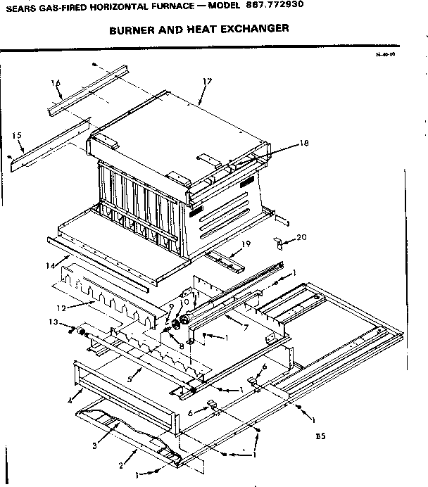 Kenmore 867772930 burner and heat exchanger diagram