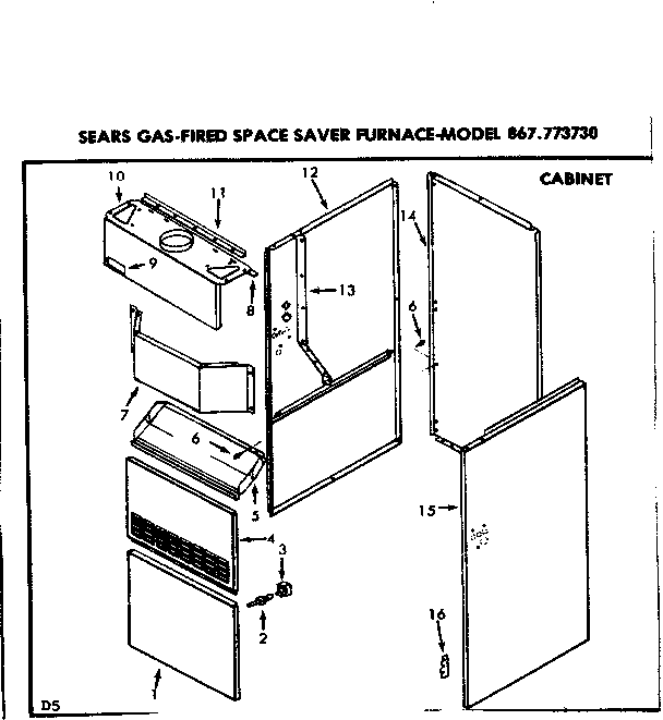 Kenmore 867773730 cabinet diagram