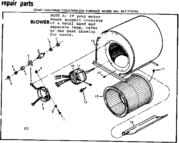 Kenmore 867773750 blower diagram