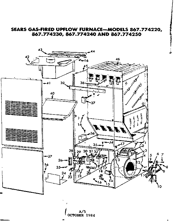 Kenmore 867774220 functional replacement parts diagram
