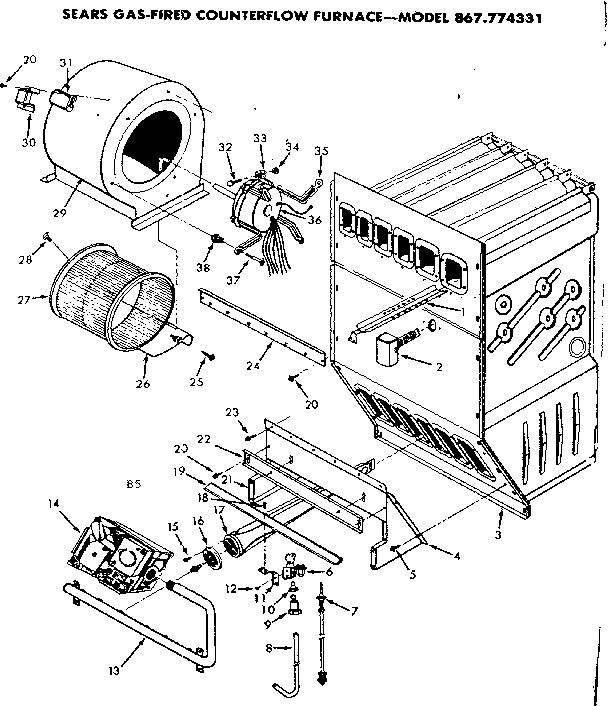 Kenmore 867774331 functional replacement parts diagram