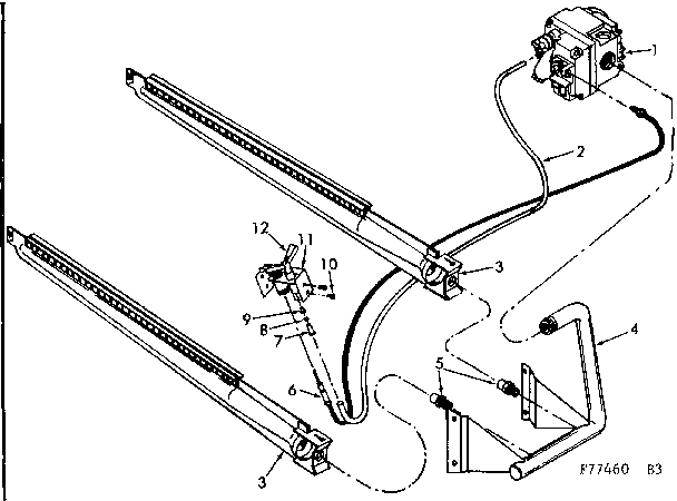 Kenmore 86777460 burner & manifold assy diagram