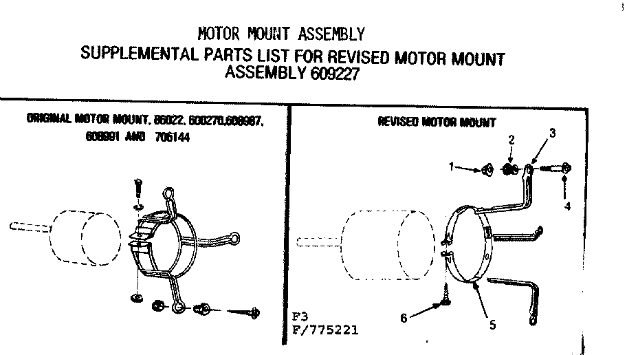 Kenmore 867775221 motor mount assembly diagram