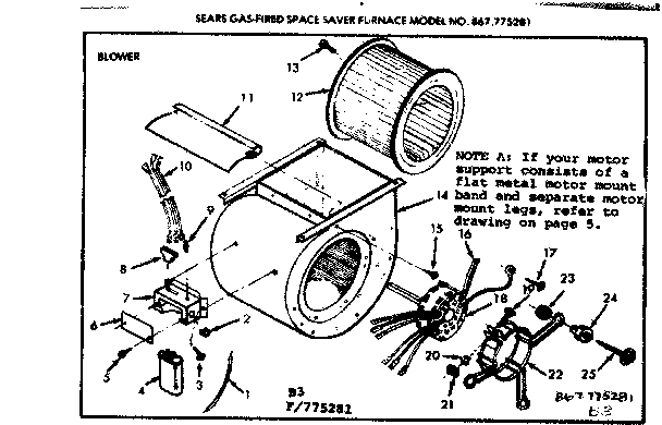 Kenmore 867775281 blower assembly diagram