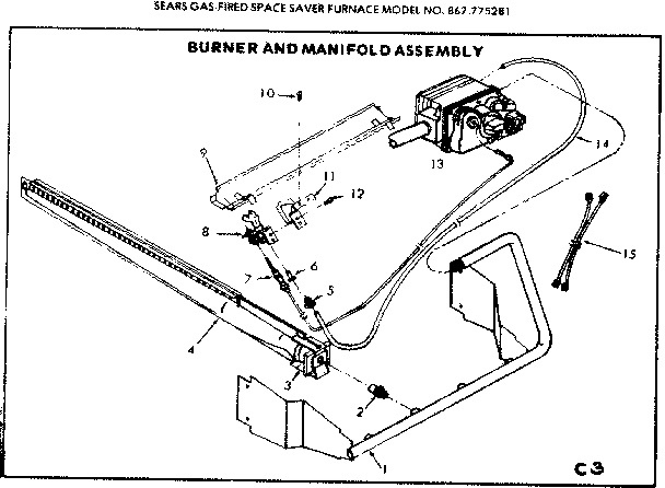 Kenmore 867775281 burner and manifold assembly diagram
