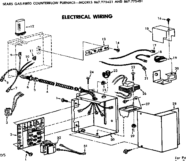 Kenmore 867775451 electrical diagram
