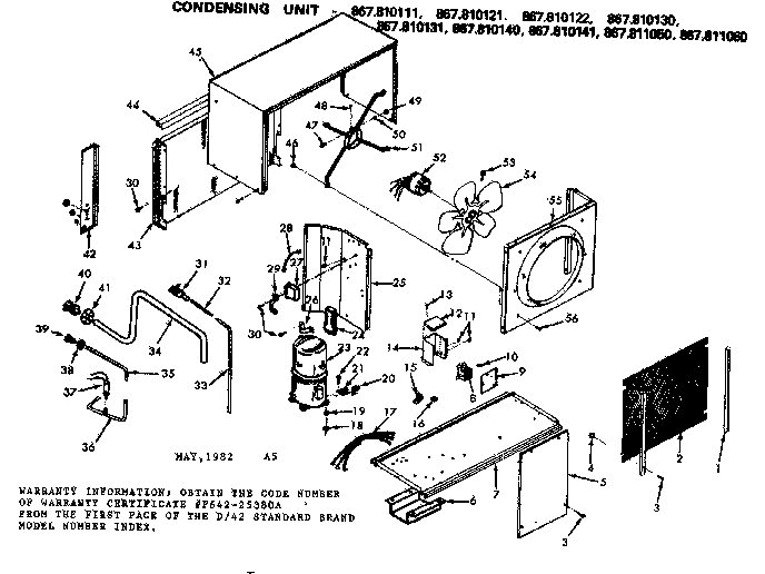 Kenmore 867810122 functional replacement parts diagram