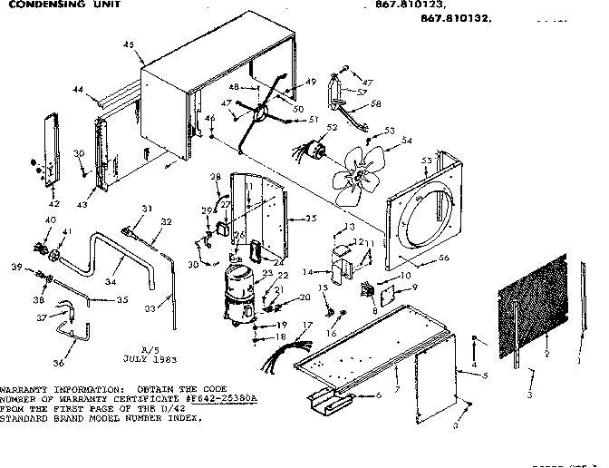 Kenmore 867810123 functional replacement parts diagram