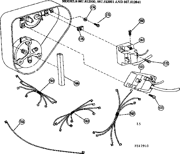 Kenmore 867812931 wiring harness and overload diagram