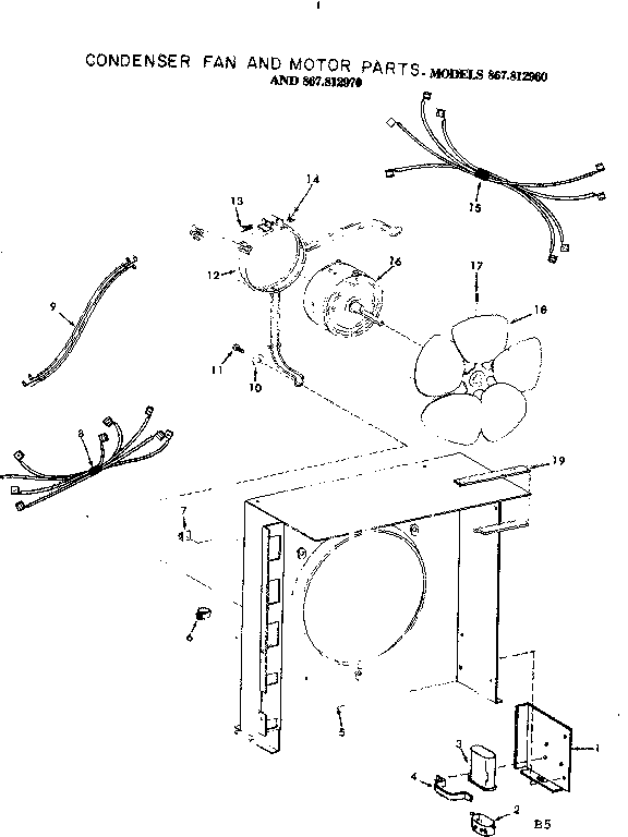 Kenmore 867812960 condenser fan and motor parts diagram