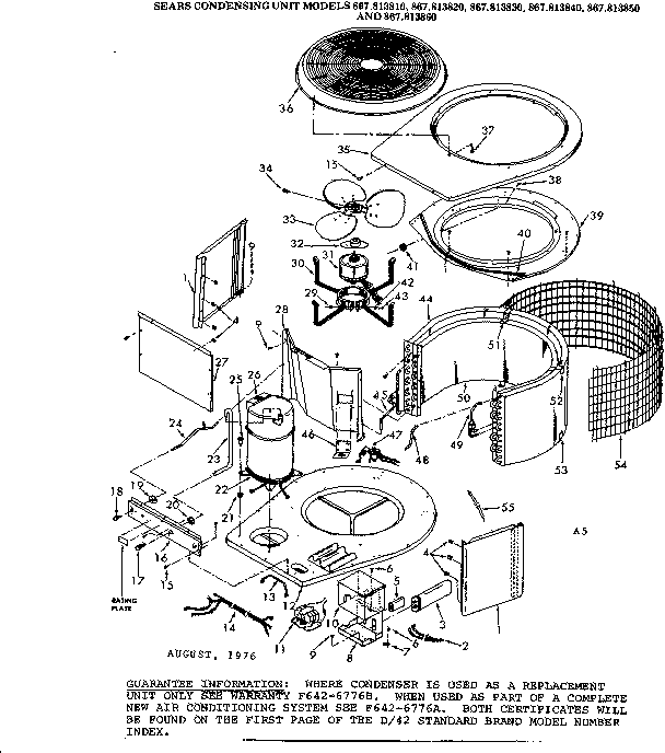 Kenmore 867813810 functional replacement parts diagram
