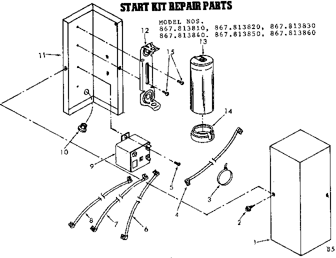 Kenmore 867813810 start kit repair parts diagram