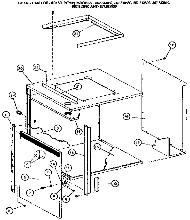 Kenmore 867814160 cabinet diagram
