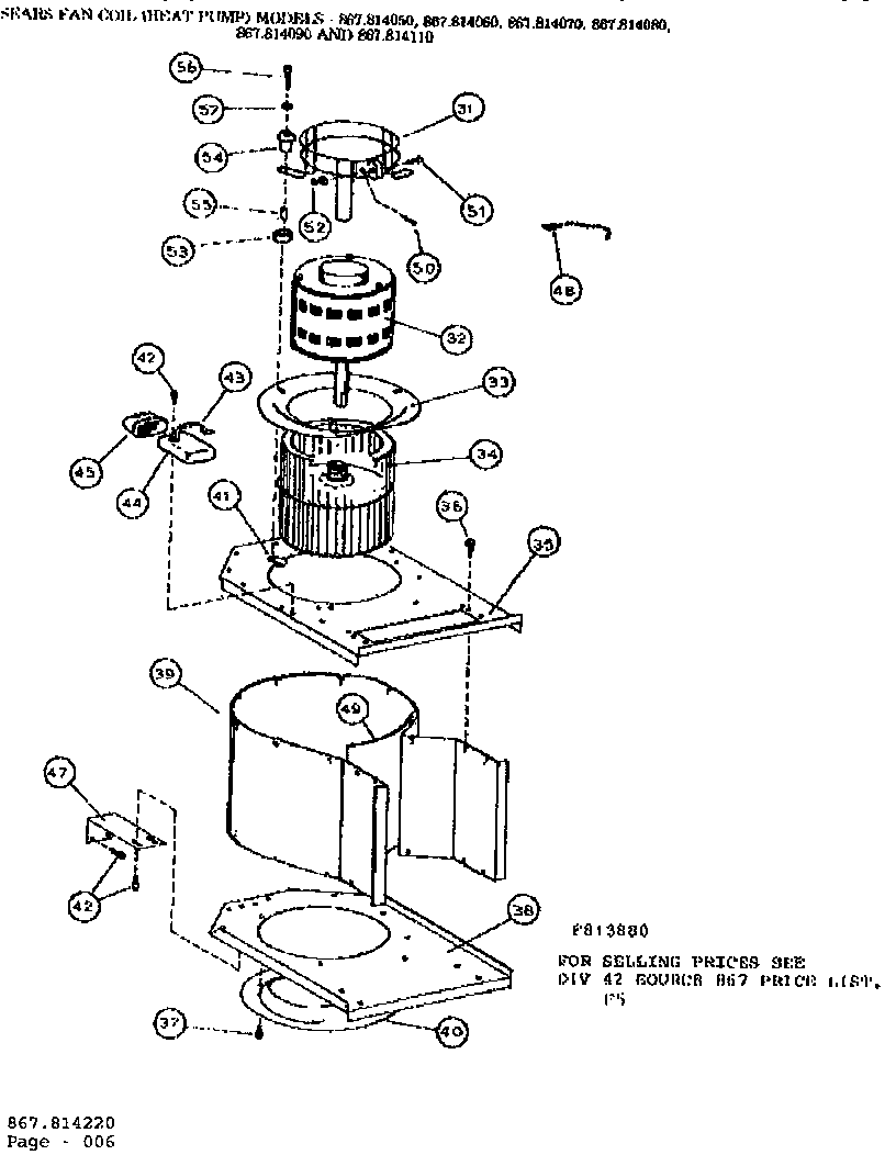 Kenmore 867814160 blower assembly/814050 diagram