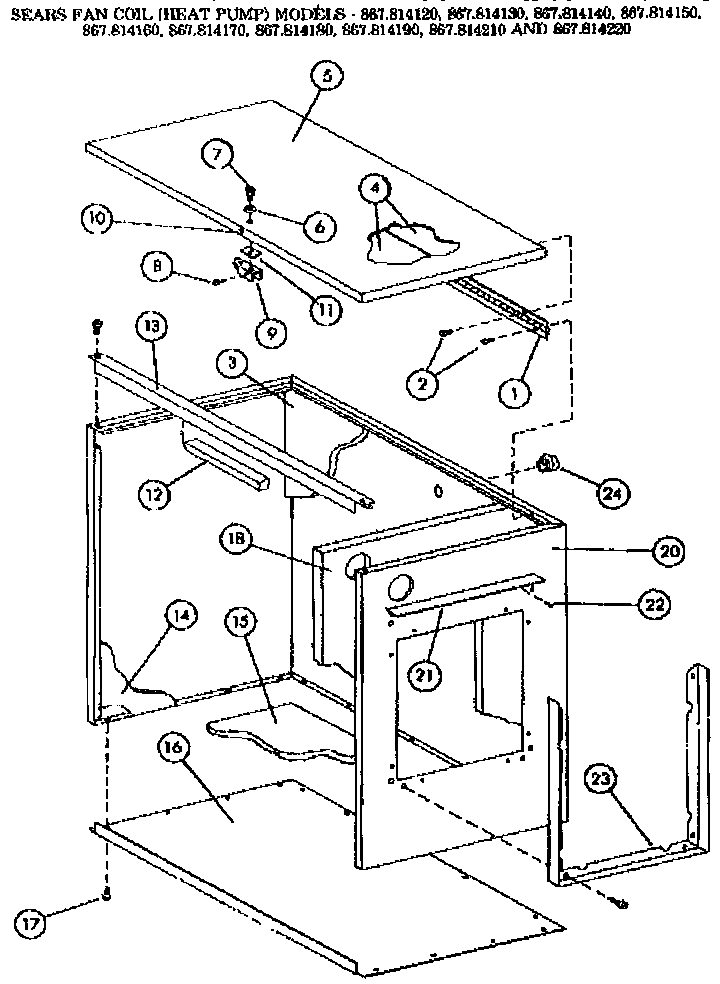 Kenmore 867814160 cabinet diagram