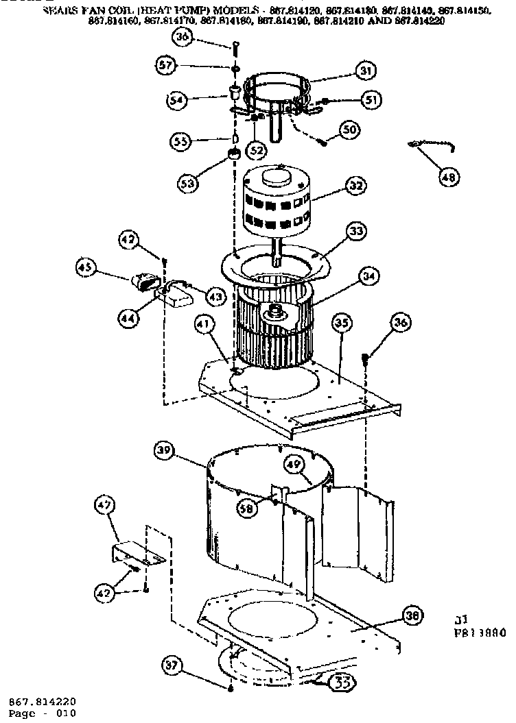 Kenmore 867814160 blower assembly/814120 diagram