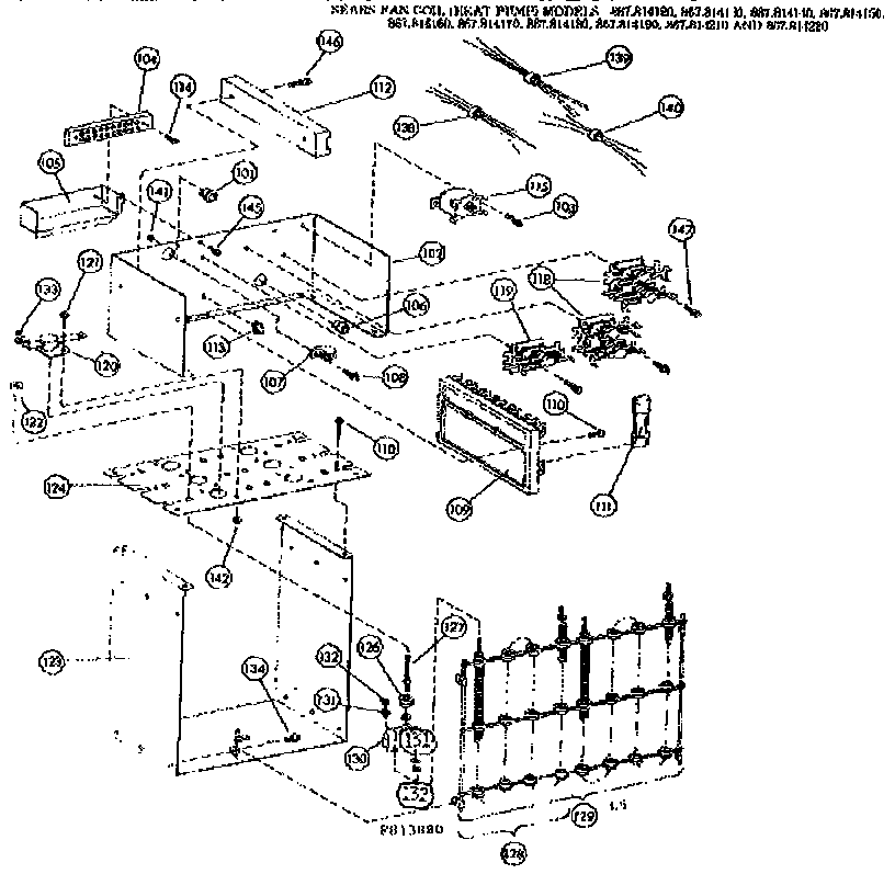Kenmore 867814160 functional replacement parts/814130 diagram