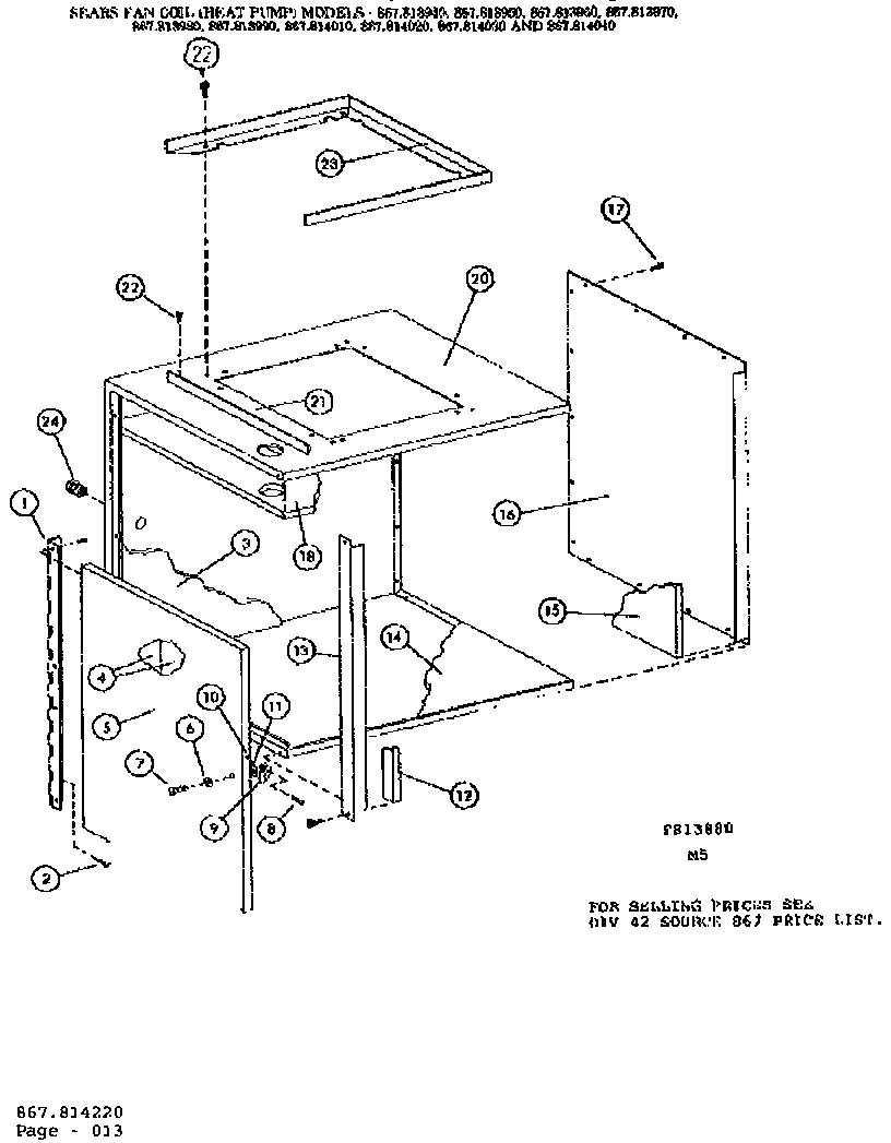Kenmore 867814160 cabinet/814220 diagram