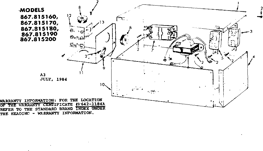 Kenmore 867815160 electric cool combination diagram