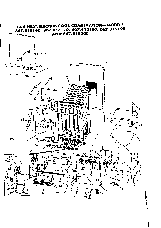 Kenmore 867815160 electric cool combination diagram
