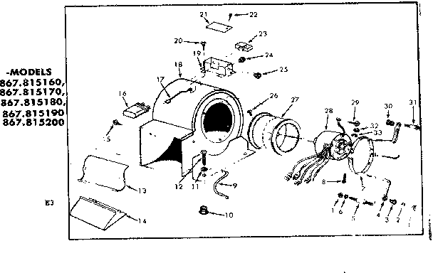 Kenmore 867815160 electric cool combination diagram
