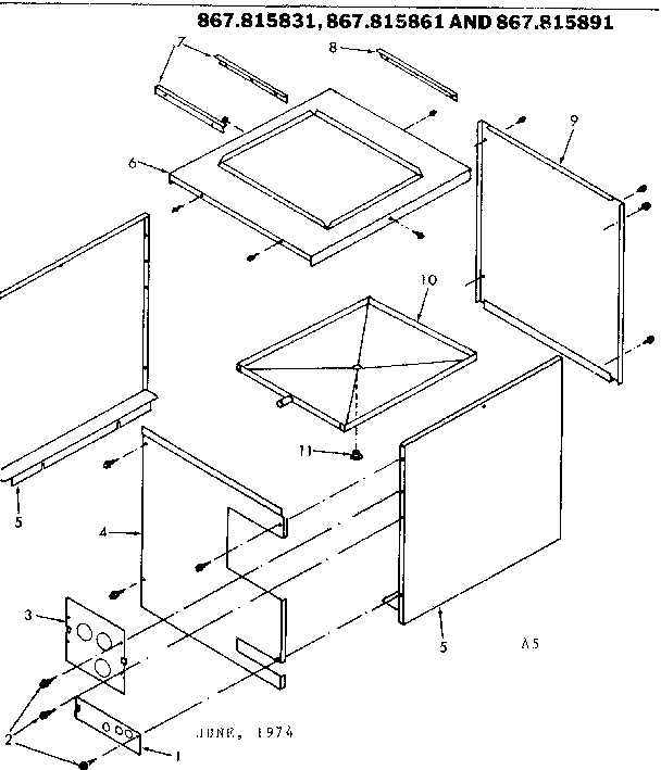 Kenmore 867815891 cabinet diagram