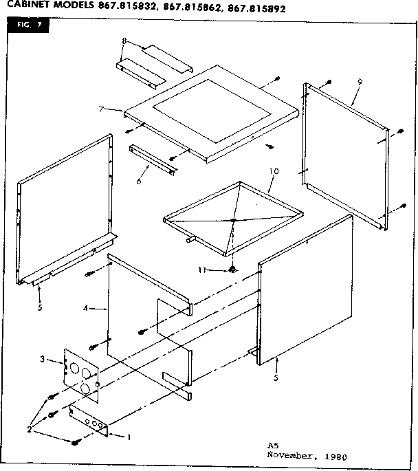 Kenmore 867815892 cabinet diagram