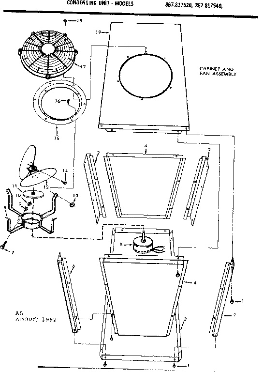 Kenmore 867817550 non-functional replacement parts diagram