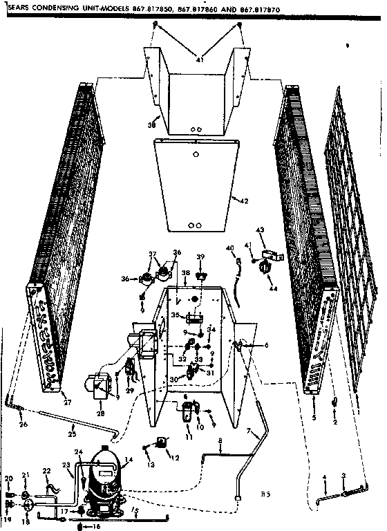 Kenmore 867817850 functional replacement parts diagram