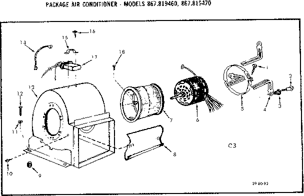 Kenmore 867819460 blower assembly diagram
