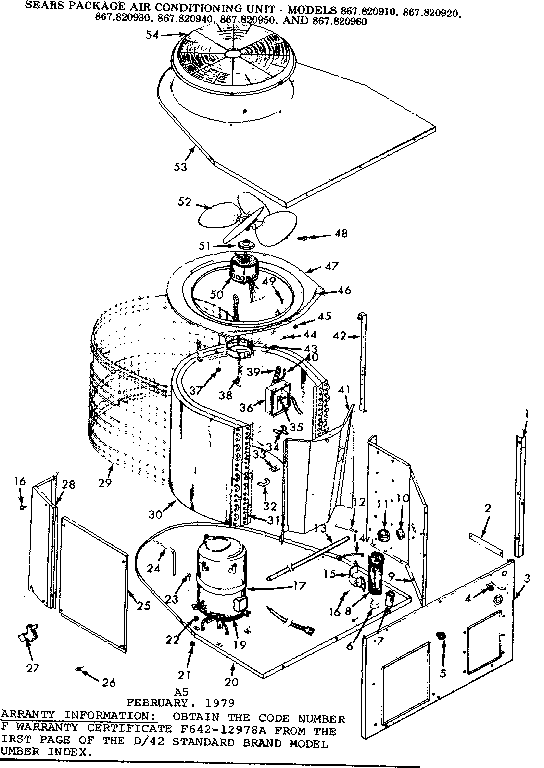 Kenmore 867820960 functional replacement parts diagram