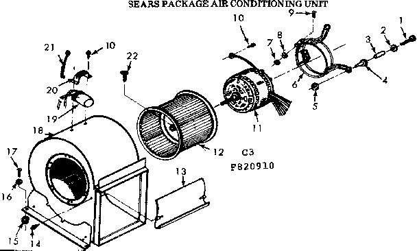 Kenmore 867820960 blower assembly diagram