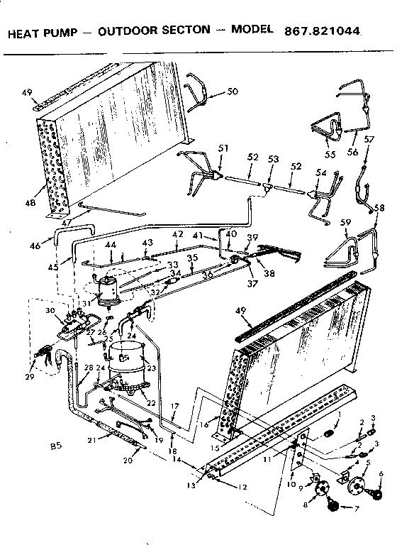 Kenmore 867821044 functional replacement parts diagram