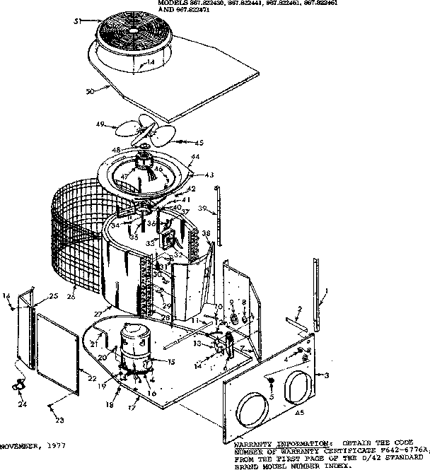 Kenmore 867822451 functional replacement parts diagram